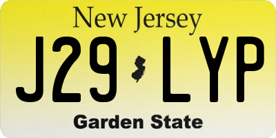NJ license plate J29LYP