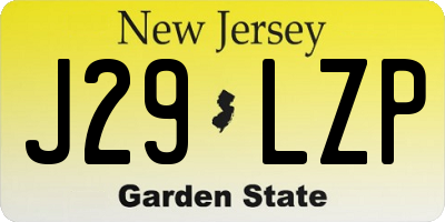 NJ license plate J29LZP
