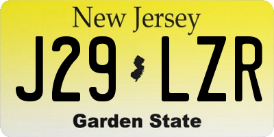 NJ license plate J29LZR