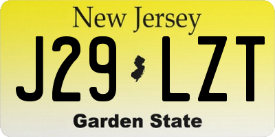 NJ license plate J29LZT