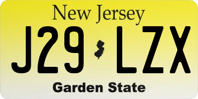 NJ license plate J29LZX