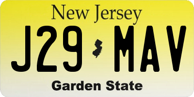 NJ license plate J29MAV