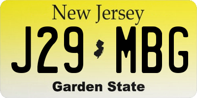 NJ license plate J29MBG