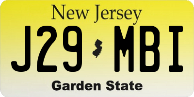 NJ license plate J29MBI
