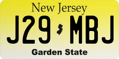 NJ license plate J29MBJ