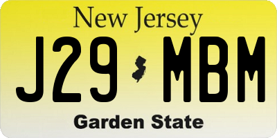 NJ license plate J29MBM