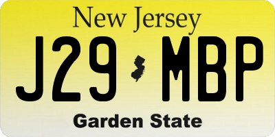 NJ license plate J29MBP