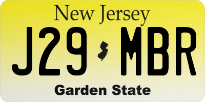 NJ license plate J29MBR