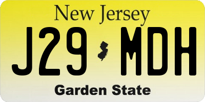 NJ license plate J29MDH