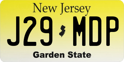 NJ license plate J29MDP