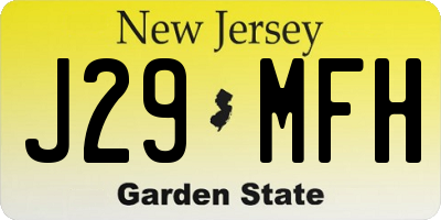 NJ license plate J29MFH