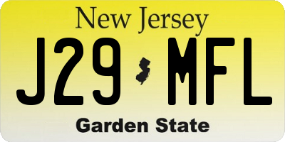 NJ license plate J29MFL