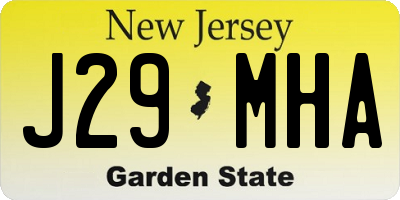 NJ license plate J29MHA
