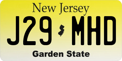 NJ license plate J29MHD
