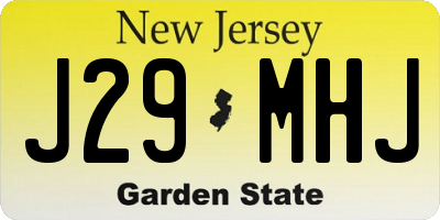 NJ license plate J29MHJ