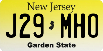 NJ license plate J29MHO