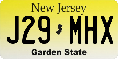 NJ license plate J29MHX