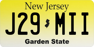 NJ license plate J29MII
