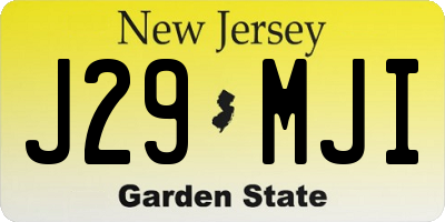 NJ license plate J29MJI