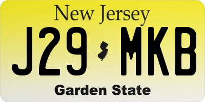 NJ license plate J29MKB