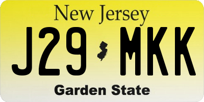 NJ license plate J29MKK