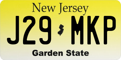 NJ license plate J29MKP