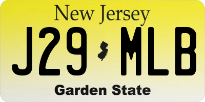 NJ license plate J29MLB