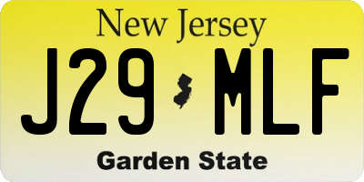 NJ license plate J29MLF