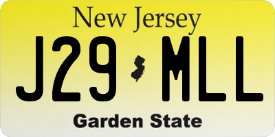 NJ license plate J29MLL