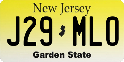 NJ license plate J29MLO