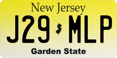 NJ license plate J29MLP