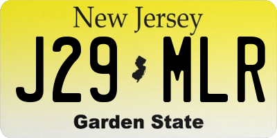 NJ license plate J29MLR
