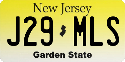 NJ license plate J29MLS