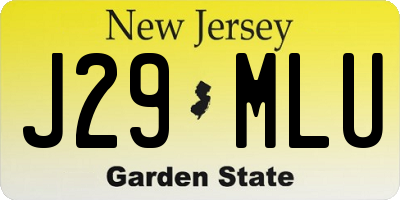 NJ license plate J29MLU