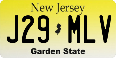 NJ license plate J29MLV