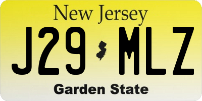 NJ license plate J29MLZ