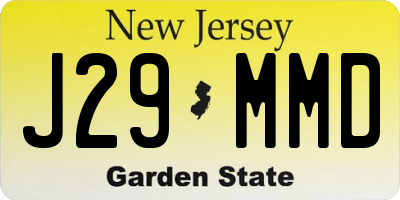 NJ license plate J29MMD