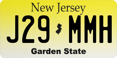 NJ license plate J29MMH