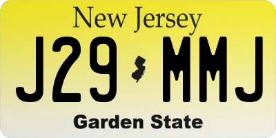 NJ license plate J29MMJ