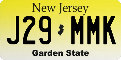 NJ license plate J29MMK