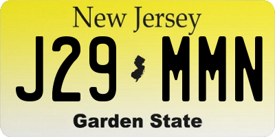 NJ license plate J29MMN
