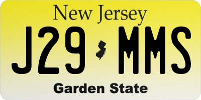 NJ license plate J29MMS