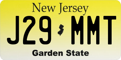 NJ license plate J29MMT