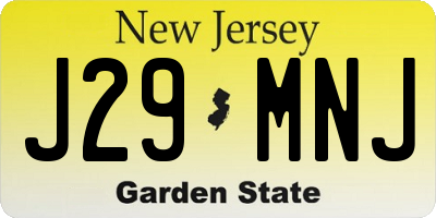 NJ license plate J29MNJ