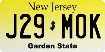 NJ license plate J29MOK