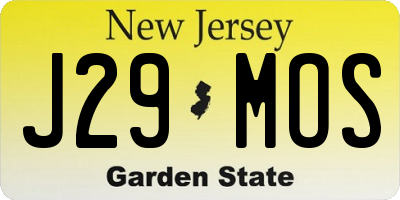 NJ license plate J29MOS