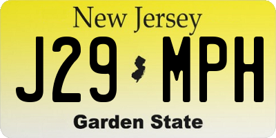 NJ license plate J29MPH