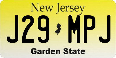 NJ license plate J29MPJ