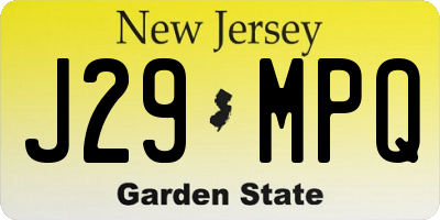 NJ license plate J29MPQ