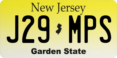 NJ license plate J29MPS